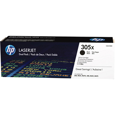 HP CNHPCE410XD 305X Black Toner Dual Pack (2 x 4,000 pages)